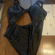 NOVA SWIM Womens Black Cut-Out Adjustable Str...