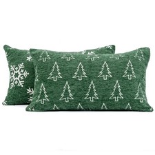 2 Pack Soft Chenille Christmas Reversible Throw Pillow Covers 12x20, Holiday ...