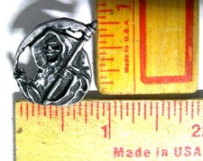 Grim Reaper pin old biker vest hat collectible vintage "Death Skull" pinback