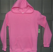 Girls Size 14 Pink Hoodie with Embossed HEART And Pockets by Extremely Me NEW