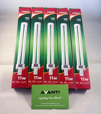 5 x Eveready 11w 2 Pin G23 PL-S Energy Saver Bulbs 4K 10000 Hours - 897lm- 233mm