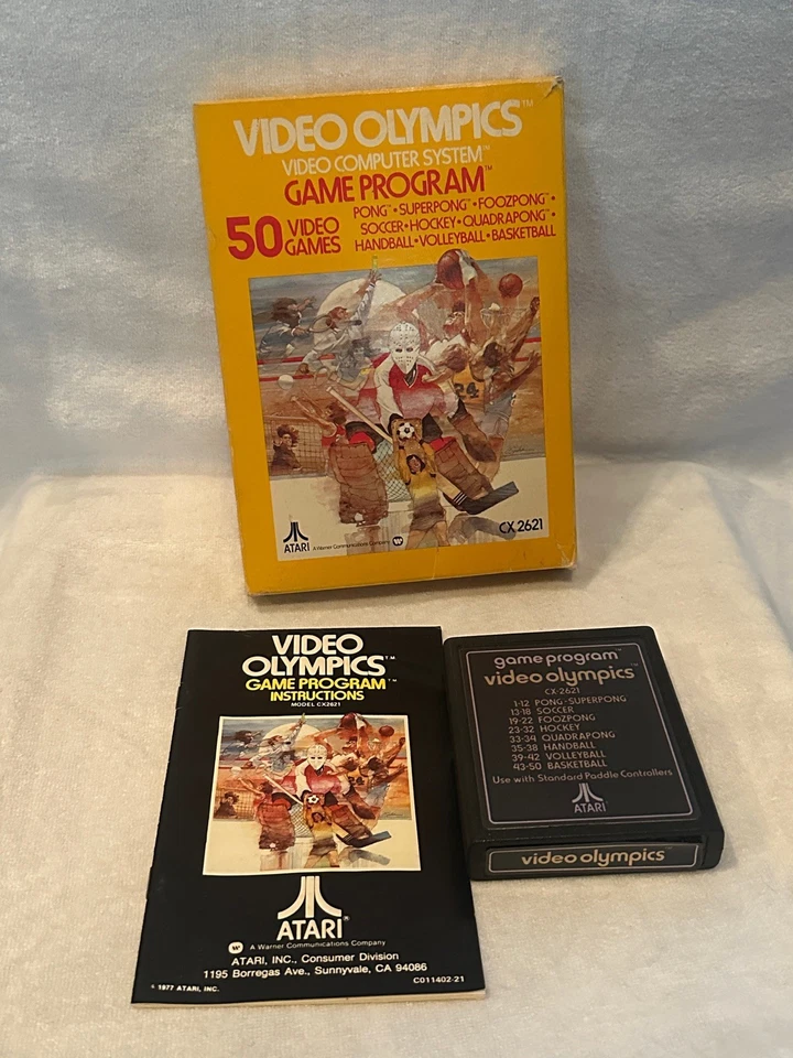 Видеоигра Олимпийские игры Atari хорошее б/у состояние товара и руководство в коробке - Изображение 3 из 3