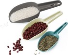 Set of 3 Plastic Ice Scoops, Kitchen Flour Scoop, Multi Blue, White, Brown