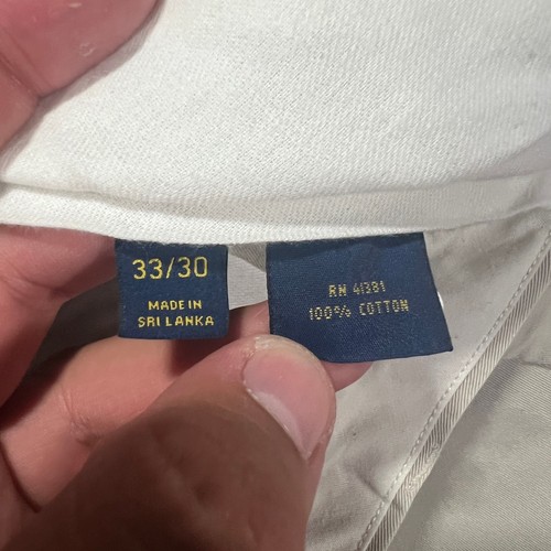 NEW Polo Ralph Lauren Relaxed Fit Pants Chino 33x30 Mens Beige Straight Cotton - Picture 7 of 12