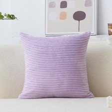 Euro Sham Cover Large Striped Plush Corduroy 24" x 24" Pack of 1 Lavender