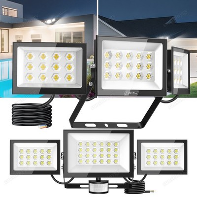 LED Fluter Außen Strahler Scheinwerfer Arbeitsleuchte Dreiköpfige Wandlampe