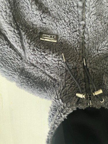 LL Bean Mountain Pile Sherpa Fleece Coat Jacket Women XS Regular Full Zip Gray - Picture 3 of 5