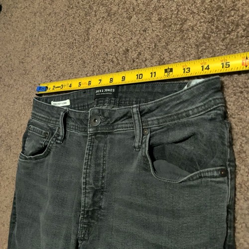 Jack & Jones Black Jeans Mens 30 x 30 Denim Skinny Fit Liam Pants - Picture 6 of 10