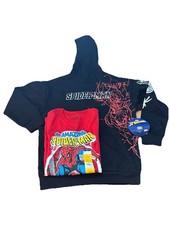 New Spiderman Hooded Sweatshirt And T-Shirt Boys Large 10/12 New NWT L52