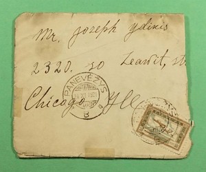 DR WHO 1921 LITHUANIA PANEVEZYS TO USA +LETTER R82601