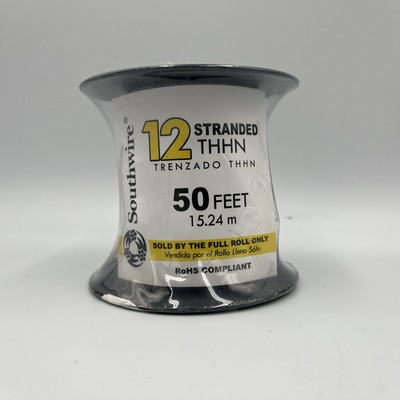 Southwire #22965883   50 ft.   12 Stranded   CU THHN Wire   White   New / Sealed