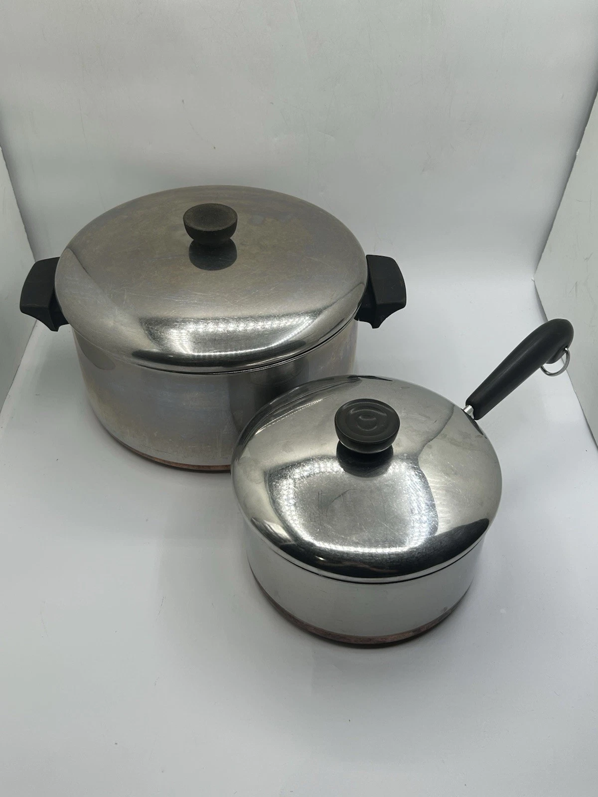 Revere Ware 2 Qt Copper Bottom Sauce Pan and 6 Qt Pot
