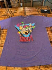 Chuck E. Cheese T Shirt Purple Graphic Medium M Retro 
