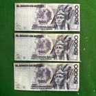 1990 Mexico 50000 Pesos bank note Cuauhtemoc  lot of 3  VF