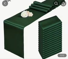 Forest Green Satin Table Runner Wedding Party Decor