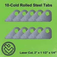 Steel Tabs - Weldable (10) Pack-Light Mounts, Hot Rods, Motorcycle, Roll Cage