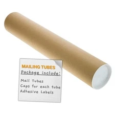  Mailing Tubes with Plastic Caps 1 2 x 18 inches SAVUK-212 37.7 Cubic Inches