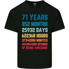 Camiseta Hombre Algodón Ligero 71 Cumpleaños 71 Años Cuello Redondo CR1500