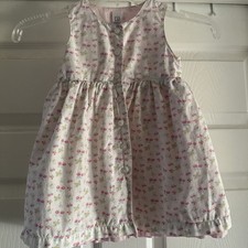 Vintage Baby GAP Girls Sleeveless Dress Butterflies 100 Cotton
