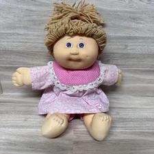 RESCUE Cabbage Patch Kids Tan/Blond Hair Dark Blue Eyes 14” Dimple 1989 *READ*