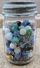 Small Ball Perfect Mason Jar with 100 Marbles