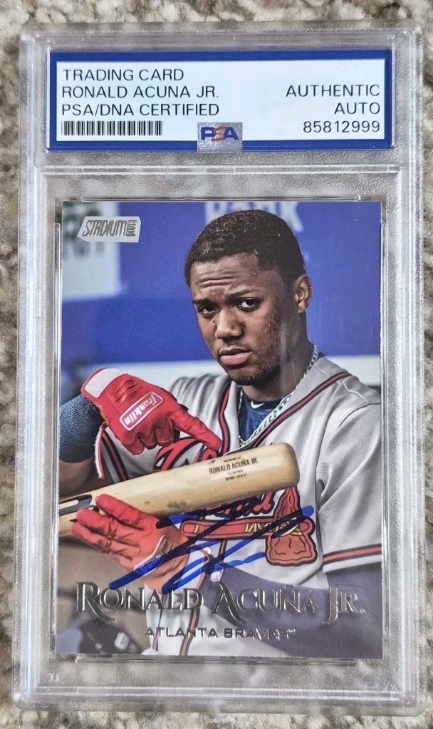 Ronald Acuna Jr. Signed 2019 Topps Stadium Club #56 Baseball Card PSA DNA