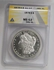 1881-S Morgan Silver Dollar ANACS MS63 Obverse PL