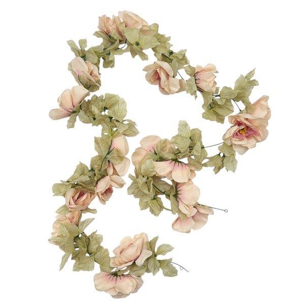 Rosengirlande Vintage Lachs Ca. 220 Cm Blumen Hochzeit Deko Gesteck Gestecke-image