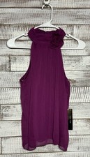 Moa Moa NWT Magenta Purple Rosette Halter Chi...