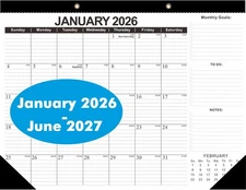2026 Calendar Desk Calendars 2026-2027 Wall Calendar from January 2026 to June 2
