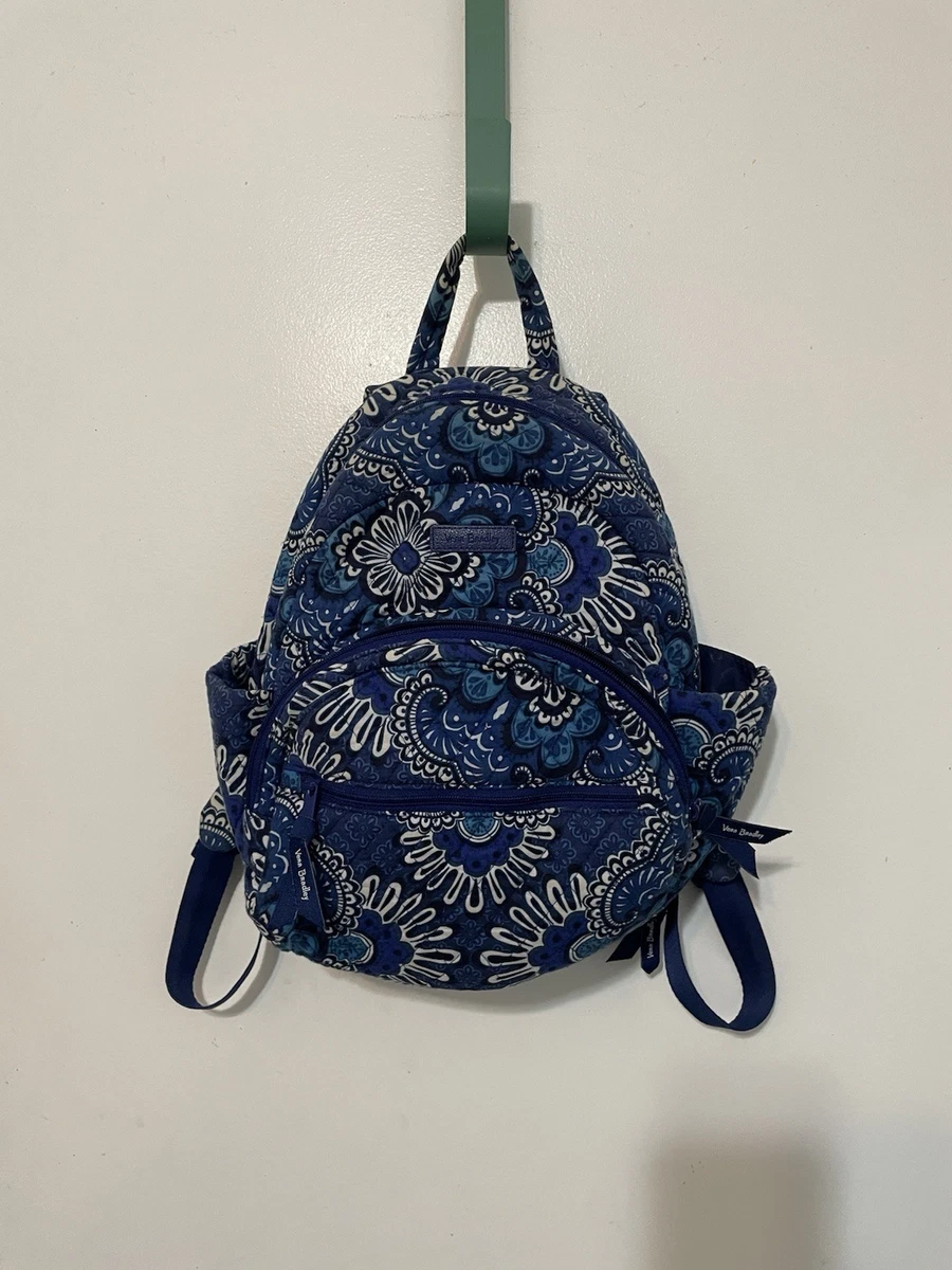 Vera Bradley Blue Quilted Floral Mini Backpack | eBay display picture 1