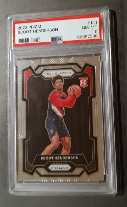 Scoot Henderson Rookie 2023-24 Panini Prizm NBA Basketball PSA 8 Portland RC 🔥