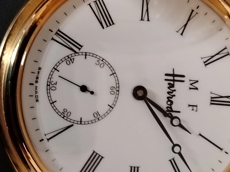Rare Harrods 35 Year Long Service Pocket Watch Quality Swiss Made Time Piece — 第 4/4 张图片