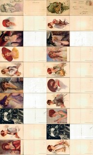 postcards LIBERTY WOMEN ILLUSTRATORS lot 20 pieces code 015P
