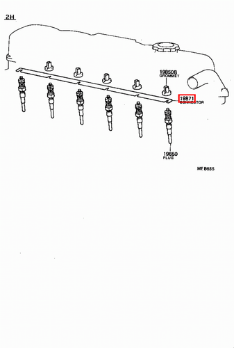 Genuine Toyota LandCruiser HJ60 2H 4.0 Diesel Glow Plug Buzz Bar Rail Connector - Picture 5 of 8