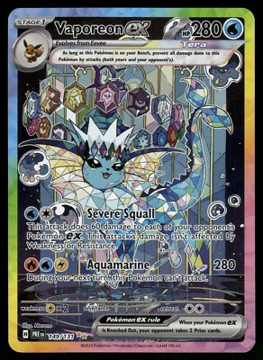 Vaporeon ex SIR NM 149/131 SV: Prismatic Evolutions Pokemon Card