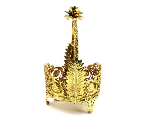Hamilton Sterling COASTER STAND Decorative 24k Gold Plated 4 Crystal Coasters - Picture 6 of 20
