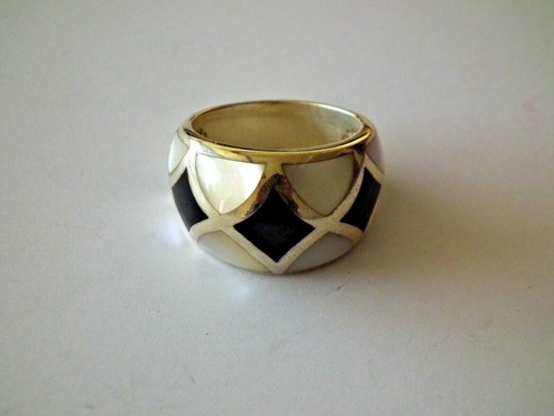 Bague - Onyx/Nacre blanc - Argent - 925/1000 - TAILLE 54 / 7 - NEUF * - Picture 4 of 4