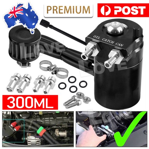 Oil Catch Can Breather Universal Baffled Diesel Reservoir Tank Petrol Filter Kit