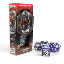 Dungeons & Dragons Adventure Sirius Wizards Dice Set FIGHTER Blue New Free Ship