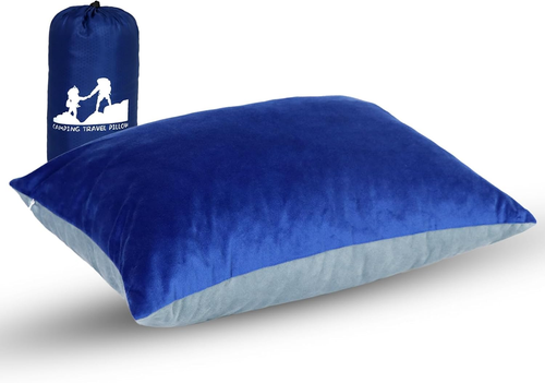 Camping Travel Pillow - Portable Pillow with Travel Storage Bag, Lightweight Mem