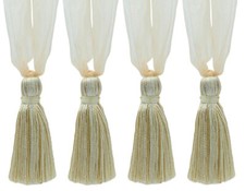 DÉCOPRO Tassel Tieback, Style# TBORGNZ4, Color# 3 - White Ivory [Set of 4]