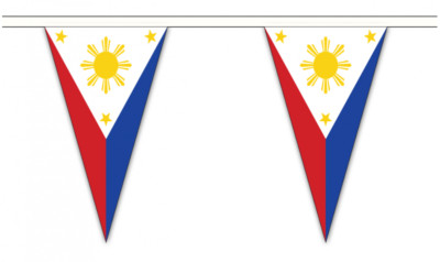 Philippinen 5M Dreieck Flagge Wimpelkette - 12 Flaggen - dreieckig 