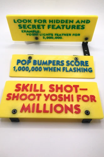 The Super Mario Bros Pinball Replacement Sign Set