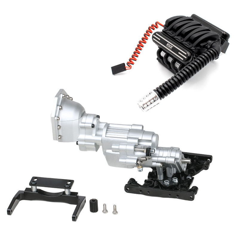 KYX SCX10 II V8 Engine 2 Speed Gearbox w/ Skid Plate 36mm KYX SCX10 II V8 Engine 2 Speed Gearbox w/ Skid Plate 36mm