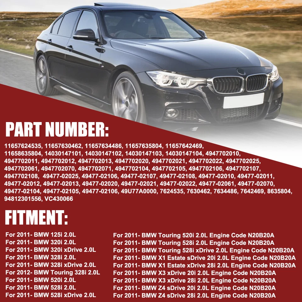 Turbocompresor para BMW 320i 328i 520i 528i X1 X3 Z4 2011- 2,0 L 11657635804 Foto 2 de 4