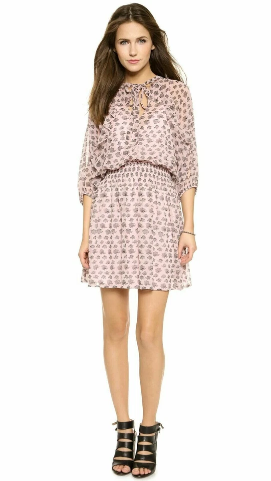 Mini Vestido para Mujer Rebecca Minkoff Hortensia Rosa Sombra Talla S Pequeño Nuevo con Etiquetas RTL $298 Foto 2 de 4