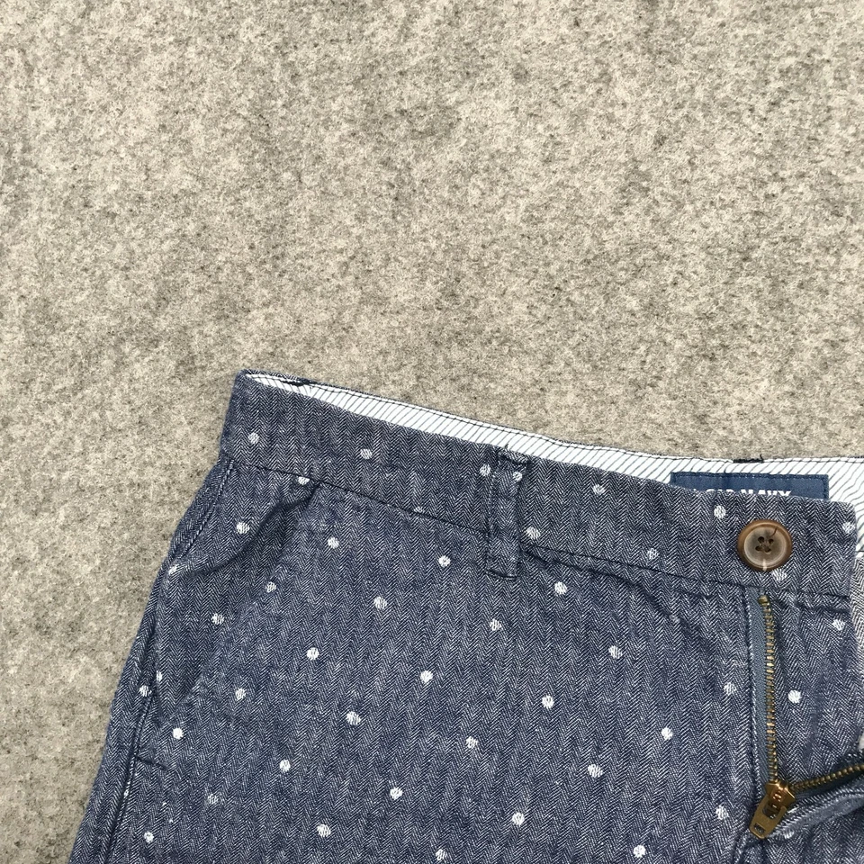 Shorts feminino Old Navy tamanho 2 todos os dias mistura de linho algodão bolinhas azul denim - Imagem 4 de 4