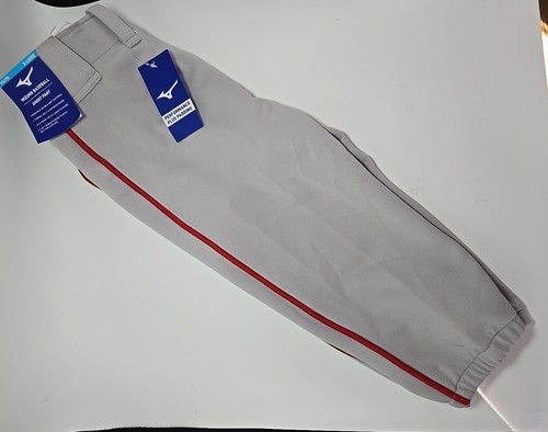 Sz YXL Mizuno Baseball Short Pant Performance Plus Padding Gray with Red Piping - Picture 11 of 11