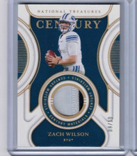 2022 National Treasures Collegiate Zach Wilson Century Prime Patch #'ed 08/10